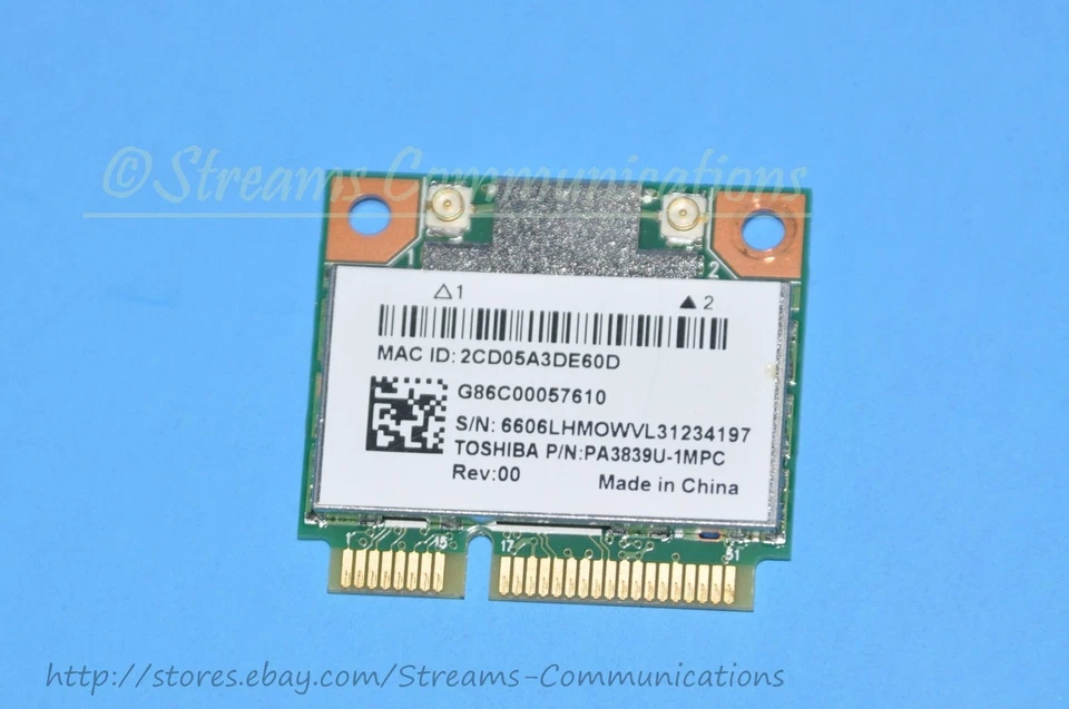 TOSHIBA Satellite L875 L875D-S7111 Laptop Wireless WiFi Card PA3839U-1MPC - Image 3 of 3