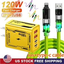 120W Fast Charging USB Type C Wall Charger For iPhone 17 16 15 14 13 12 Pro Max