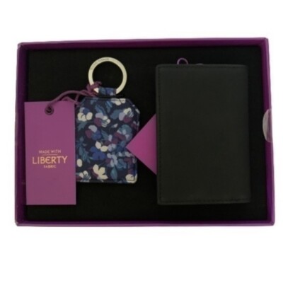 GIANNI FERAUD Liberty Fabric Cardholder And Key Fob Gift Set NEW