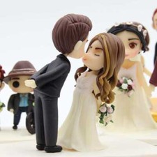 Personalized Wedding Cake Topper Custom Bride Groom Kissing Figurine Funny