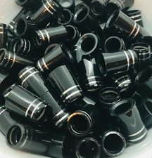 (12) Premium Quality Iron Ferrules Black w/ Double Silver Ring 0.75" - .355 .370