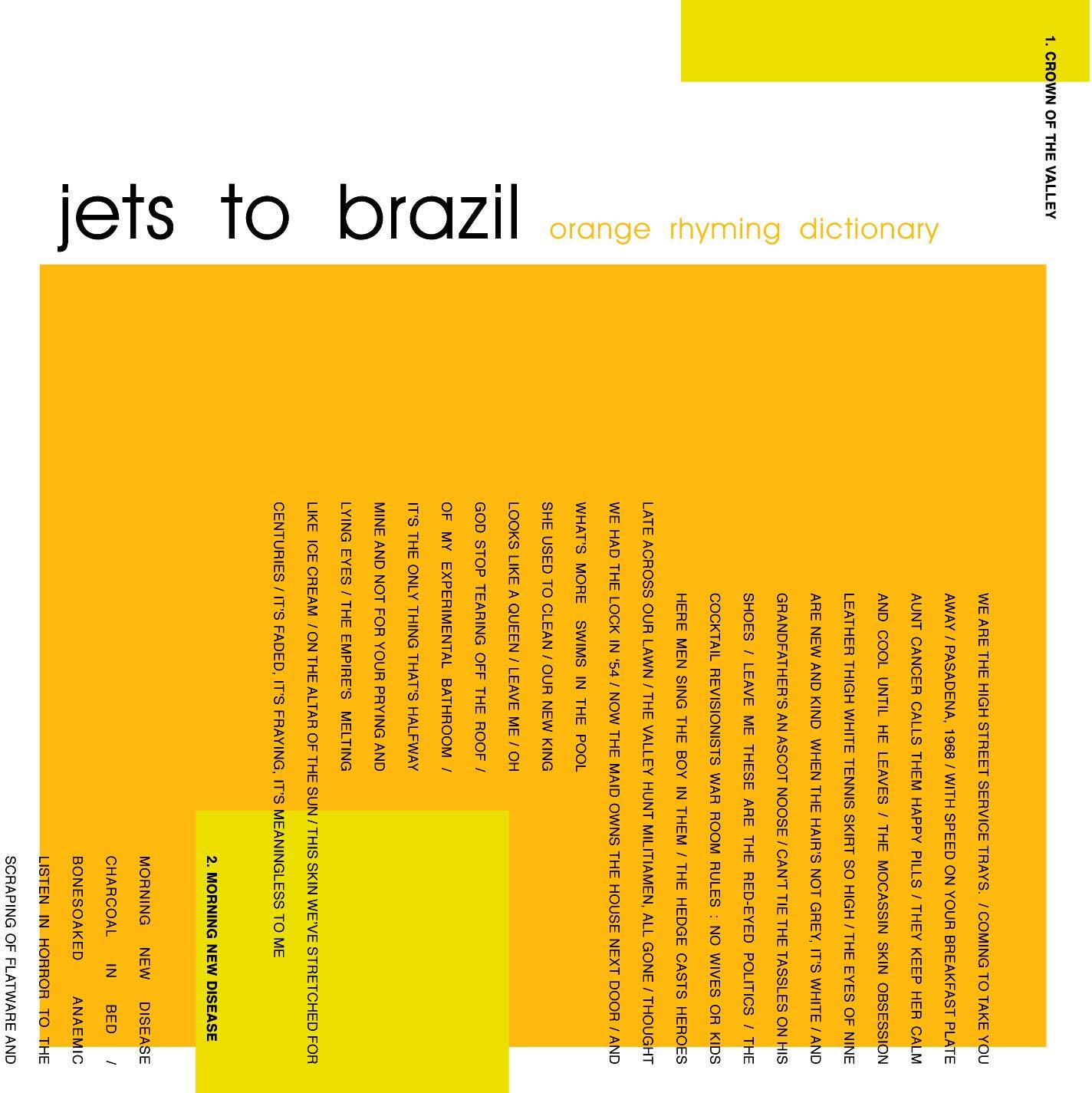 Jets to Brazil JETS TO BRAZIL - ORANGE RHYMING DICTIONARY (2 LP) (CD)