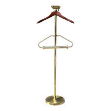 Vintage Mid Century Neoclassical Brass Wood Valet