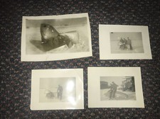 4 WWII Original Photos Bomb Wreckage Army Examiner Passed