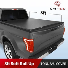 8 ft Soft Roll Up Tonneau Cover for 17-25 Ford F-250 F-350 Super Duty Waterproof
