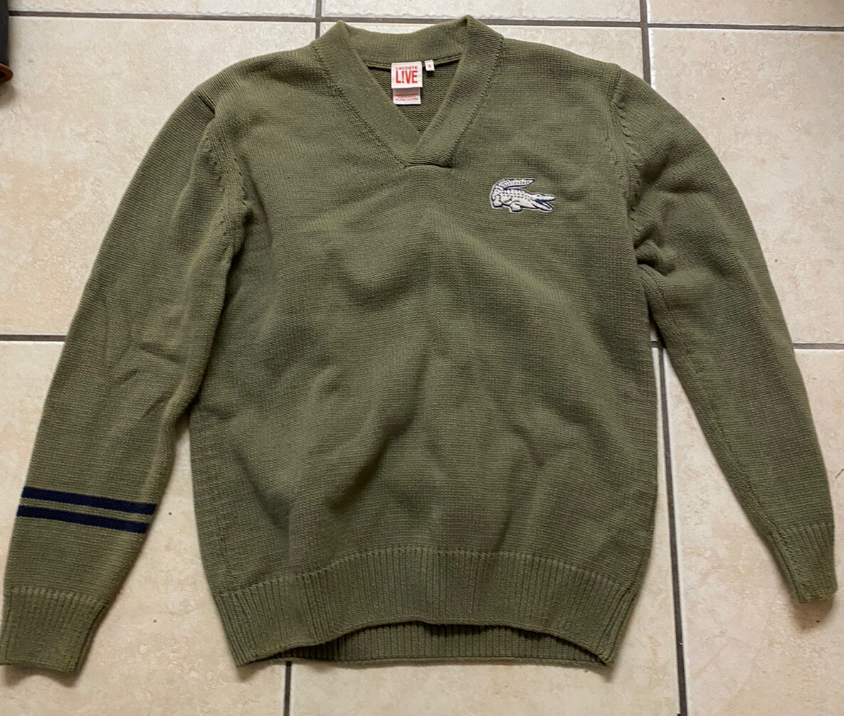 Lacoste Live Men's V-Neck Sweater Size 6 XL Olive | eBay Lacoste Live Men's V-Neck Sweater Size 6 XL Olive | eBay
