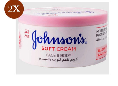 2 X Johnson's 24 Hour Moisture Soft Cream 200 ml Beauty FAST SHIPPING
