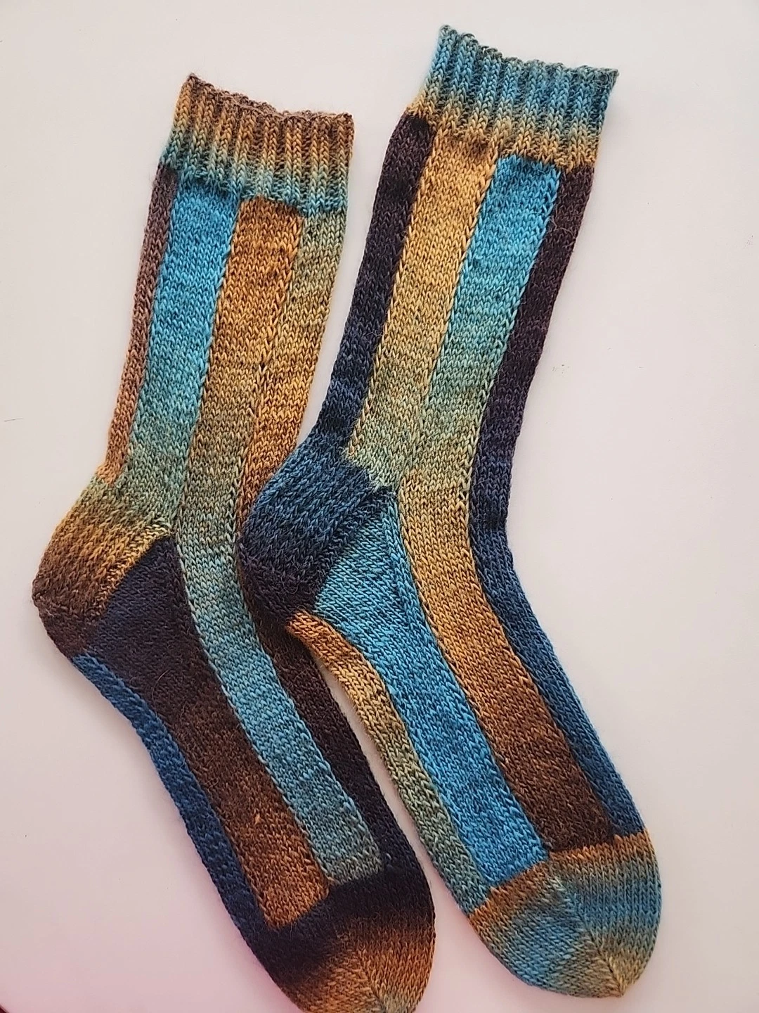 Hand Knitted Wool Socks Size 8-10 #95