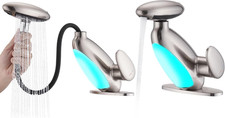 Pull Out LED Bathroom Faucet, 4 Modes Single Handle Waterfall Bathroom Sink Fauc