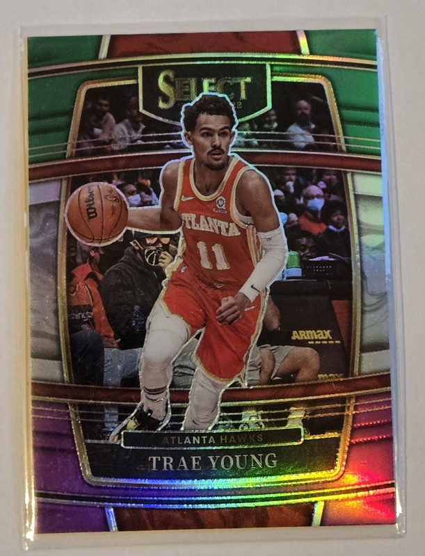 2021-22 Panini Select - Concourse Trae Young #26 Green White Purple Prizm Hawks