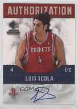2008-09 SP Rookie Threads Authorization Luis Scola #AU-LS Auto