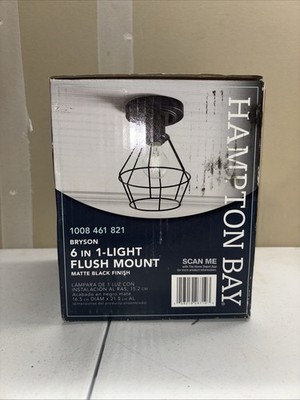 Hampton Bay Bryson 1-Light Matte Black Wall Sconce