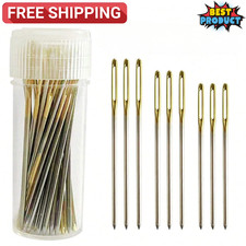 30PCS Stainless Steel Big Eye Sewing Needles Set for Hand Sewing Embroidery DIY