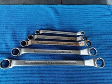 Vintage Sears SAE Offset Wrench Set 12-Pt Double Box End U.S.A. Japan 3/8"-7/8"