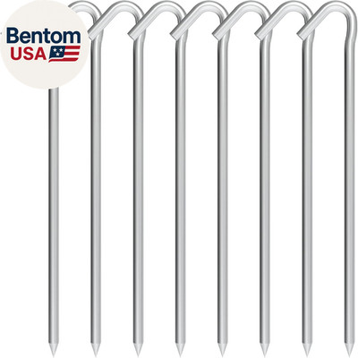 Metal Tent Stakes Heavy Duty 9 Inch, 8 Pack Anti-Rust Galvanized Steel Camping T