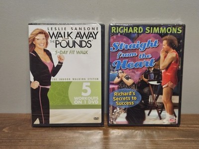 Fitness Exercise Walking DVDs Richard Simmons, Leslie Sansone, Pilates