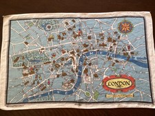 VINTAGE GESCHIRRTUCH LONDON KARTE DUNMOY IRISCHES LEINEN
