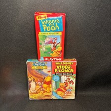 Disney Winnie the Pooh Cartoons VHS Lot of 3 Blustery Day Piglet Happy Pooh Day
