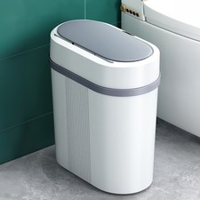 12L Motion Sensor Bin Smart Trash Can Automatic Waste Bin Trashcan White Kitchen