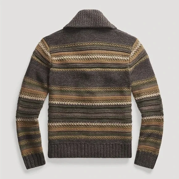 RRL Ralph Laure Wool Wool Linen Silk Blend Shawl Cardigan-MEN-S-RARE - Image 2 of 4