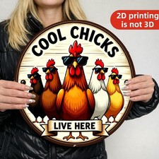 2D Vintage Metal Sign Holidays Chicken Coop Farmhouse Home Garden Wall Decor
