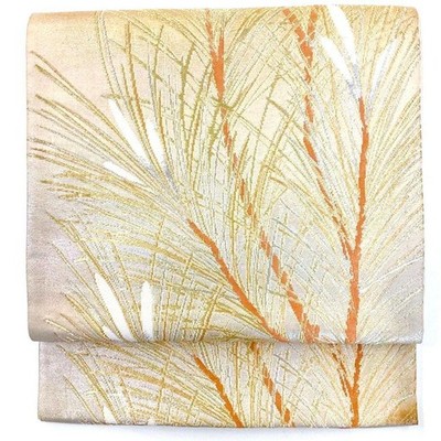 4920# Japanese Vintage Fukuro Obi Belt Kimono Fabric Silk Traditional Gold