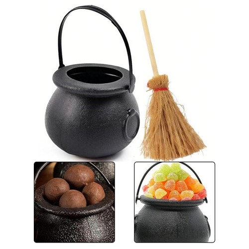 24PCS Mini Cauldrons and Witch Brooms Set for Halloween For Kids Parties - Picture 3 of 12