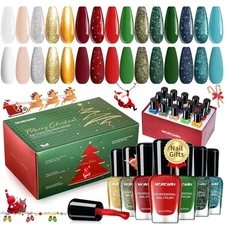 Morovan Christmas Nail Polish Set: 2025 Glitter Gifts Ideas C2-Berry Sparkle 