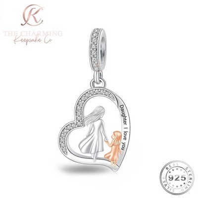 Tochter Anhänger Silber S 925 Mama & Tochter - I Love You