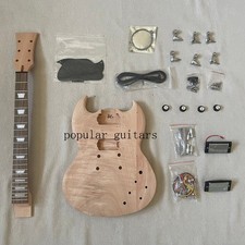 US Warehouse SG Style DIY Electric Guitar Kit Mahogany Body Neck 6String