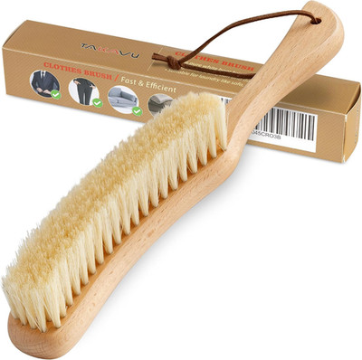 White Boar Clothes Brush for Suits, Large Beech Wood Handle