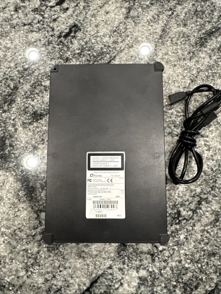 Plextor PX-740UF External USB Dual-Layer DVD + R/RW Writer Optical Drive TESTED - Image 4 of 4