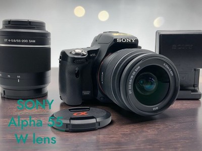 Sony α55 SLT-A55V DSLR Camera W Lens 18-55 55-200mm Japanese only  [EXC+5] 424F