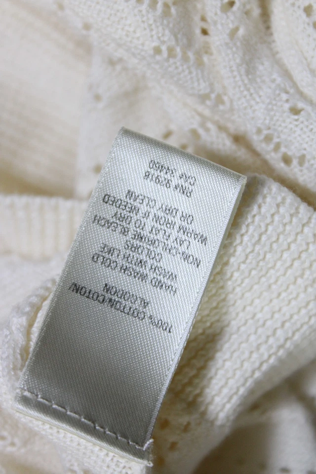 Juicy Couture Womens Cotton open Knit Short Sleeve Cardigan Sweater Beige Size M - Image 4 of 4