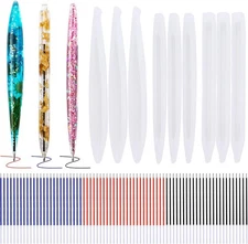 JANYUN 9 Pieces Pen Resin Mold, Epoxy Molds with 75 White, Blue 