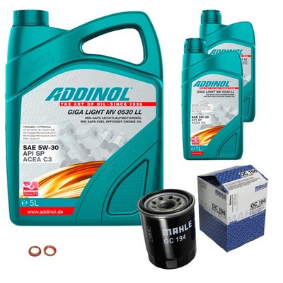 MAHLE Inspektionspaket 7L ADDINOL GIGA LIGHT MV 5W-30 für Nissan Maxima/Maxima