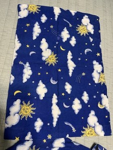 Vintage Celestial Moon Stars Sun Blue Sheet Set Y2K King Size