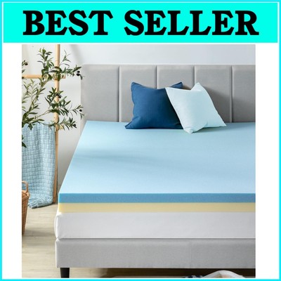 4 Inch Queen Cooling Gel Memory Foam Topper - Luxurious Support & Durability