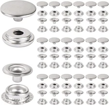 200 Pack Stainless Steel Snap Fastener Kit 15mm Heavy Duty Button for Canvas ...