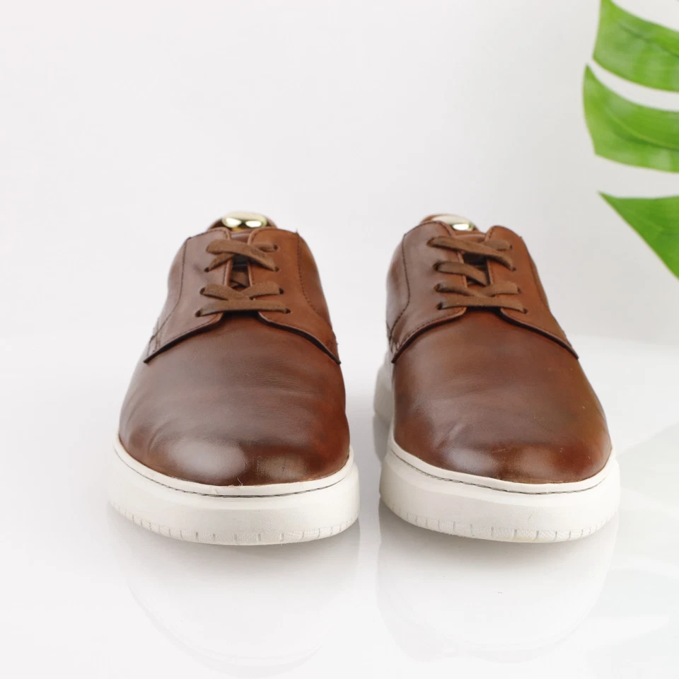 Florsheim 男式 Premier 运动鞋 尺码 11 M Cognac 棕褐色素趾休闲鞋系带 — 第 2/4 张图片