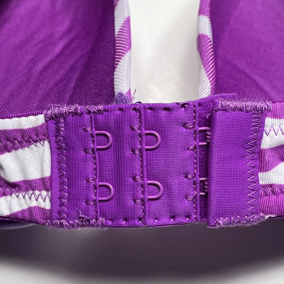 So Bra Women 32A Purple Zebra Underwire Push Up Plunge Demi Adjustable Flirty - Image 3 of 4