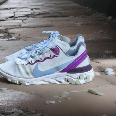 Nike React Element Psychic Blue Purple White Womens Shoes Sneakers Size 9