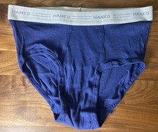 Vtg Hanes Comfort Flex Boys Gray Band Brief Sz XL Men Small Blue