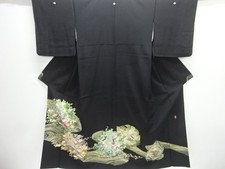 7716027: JAPANESE KIMONO / TOMESODE / YUZEN / FLOWER BIRD / ARTIST WORK