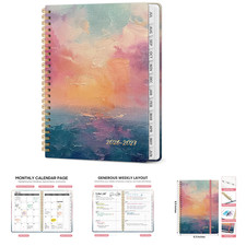Planner 2026 2027 Academic Year Weekly Monthly Calendar Spiral Bound A5 Sunset