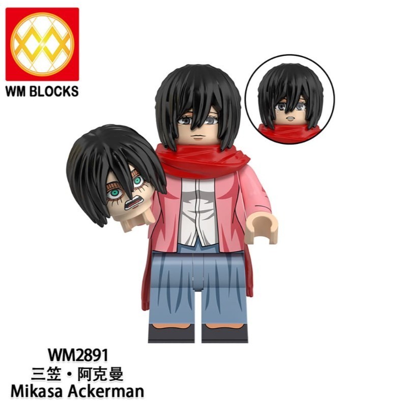Figura Miniatura Mikasa Ackerman Personalizada 2 Pulgadas con Base, Nueva/Como Nueva