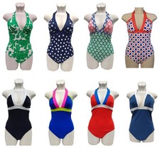 BODEN Ithaca Swimsuit Halter Neck Pattern Swim Size 6 8 10 12 14 16 18 Reg Long