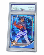 Cam Smith Signed Card Houston Astros Sapphire Rookie Auto PSA 10. rookie card picture