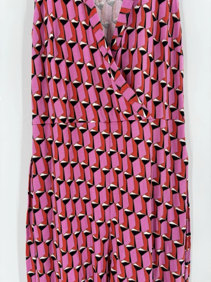Mono Diane Von Furstenberg Target para mujer pequeño rosa geo sin mangas pierna ancha Foto 3 de 4