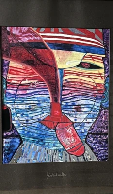 Schönes Bild "SMOKING SEAMAN'S SUNSET" Hundertwasser 65 x 55 cm (H x B) - Bild 1 von 4